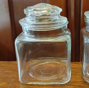 Vintage Clear Glass Candy Jar with Lid (226) SMALL